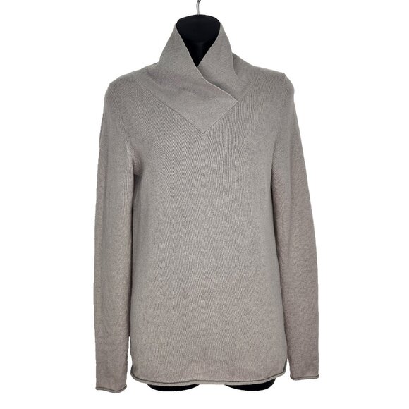 MM. LaFleur Cashmere Sweater XS Light Gray V-Neck Rolled Hem Lightweight Cozy - Picture 1 of 8